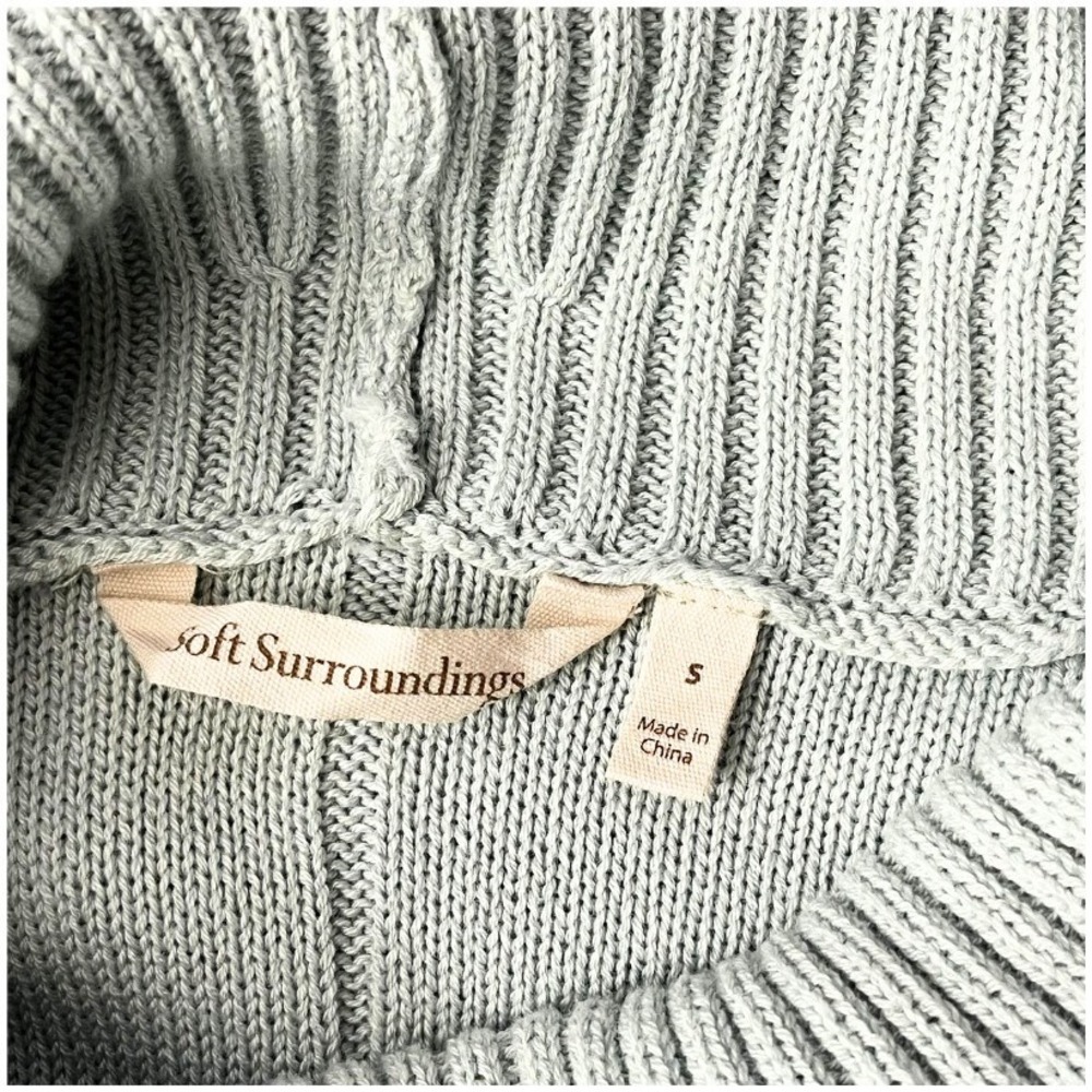 Soft Surroundings Cowl‎ Neck Sweater Tunic Pastel Mint Sz S Casual Elegant Boho - Picture 3 of 9